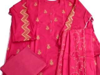 Best quality Mixed cotton সুতার কাজ করা Three Piece